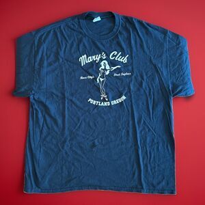 Mary's Club Rose City Strip Club TShirt Portland Oregon Size 2XL Black Good Used